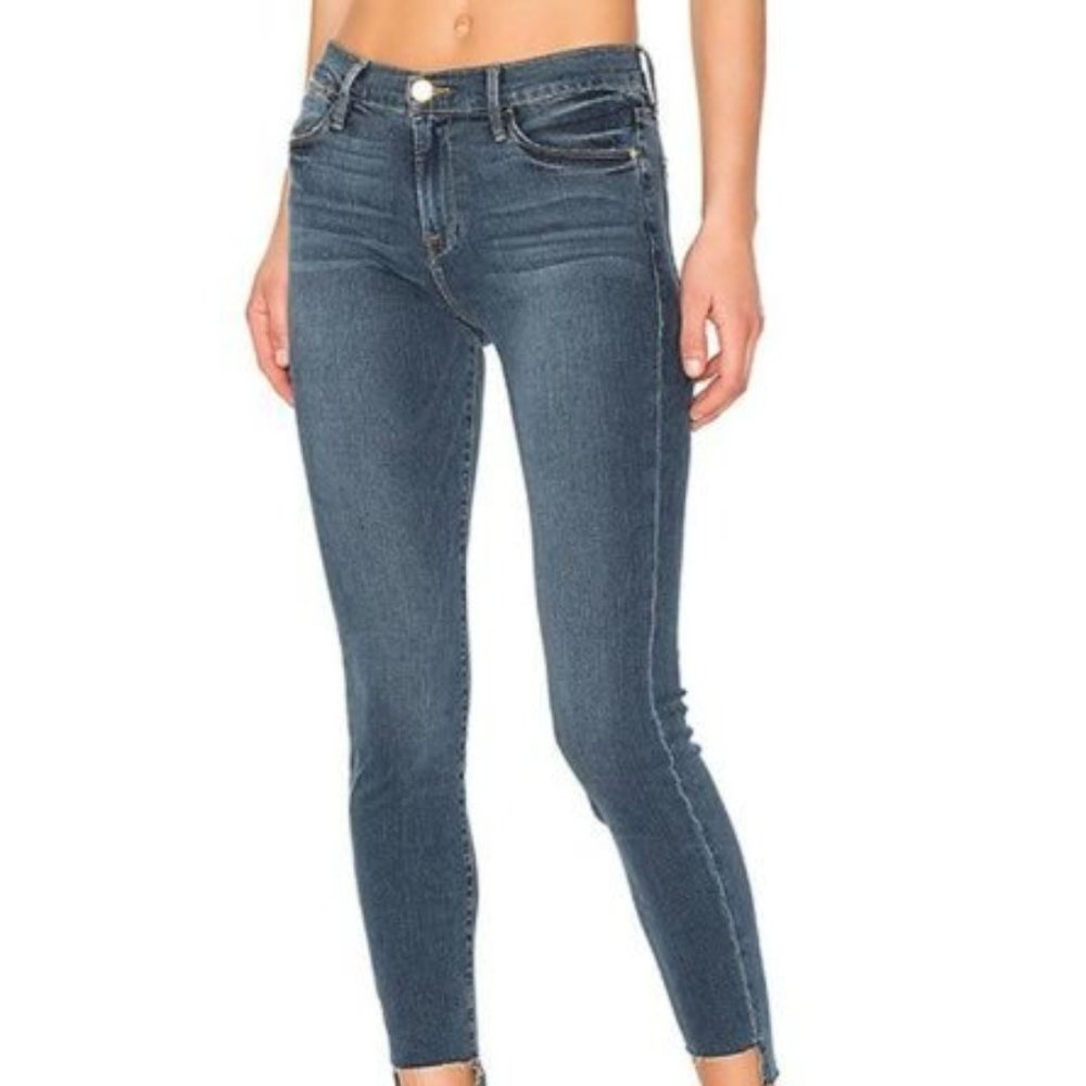 Frame Le High Skinny Jeans With Raw Step Hem 32